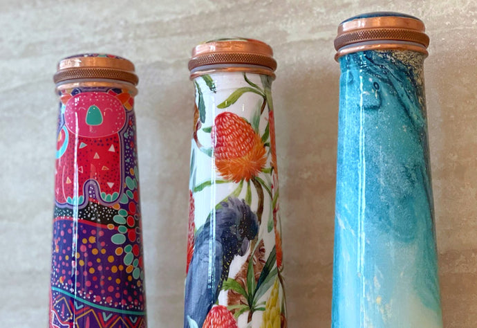 Copper Water Bottle, Art Printed Copper Bottle in Australia