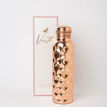 Load image into Gallery viewer, Copper Bottle 950 ml, Bright Diamond with handle
