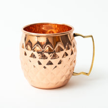 Load image into Gallery viewer, Copper Mug with Straw- Diamond style, Single
