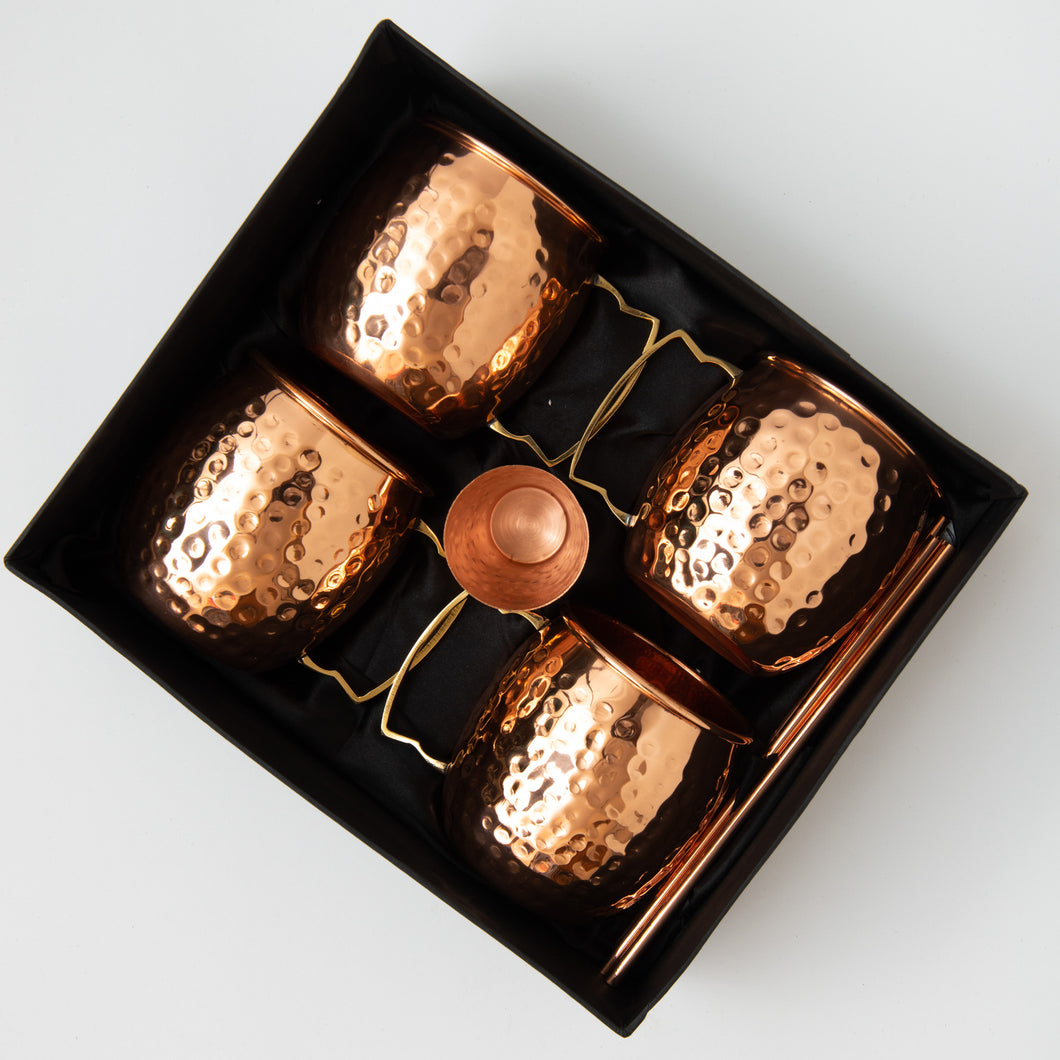 Copper Mugs Gift Set -Hand Hammered