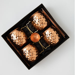 Copper Mugs Gift Set - Diamond style